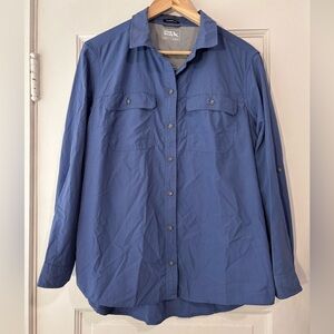Eddie Bauer Men's Periwinkle Blue Long-Sleeve Button-Down Shirt
